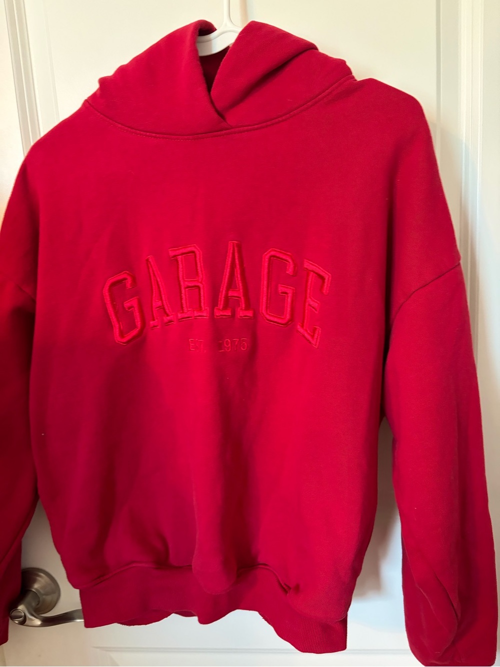 Garage Men's Red Crewneck Hoodie Sweater